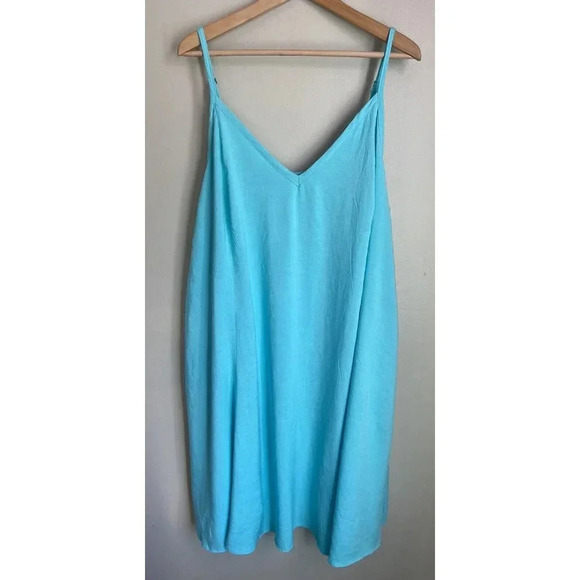 NWT Torrid Maxi Slub Cami Cover Up Dress Teal Blue Size 3 3X New - Picture 1 of 4